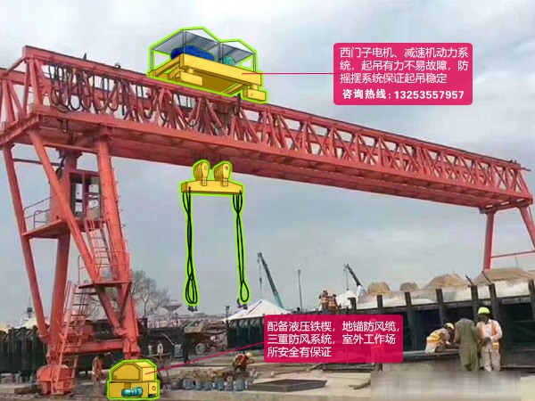 <b>广东揭阳门式起重机厂家180吨40米龙门吊多少钱</b>